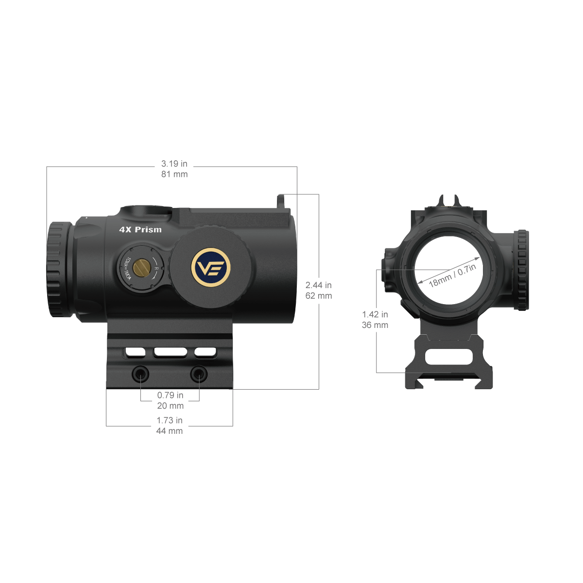 Vector Optics Paragon 4x24 ultra kompaktes Prismen-Zielfernrohr