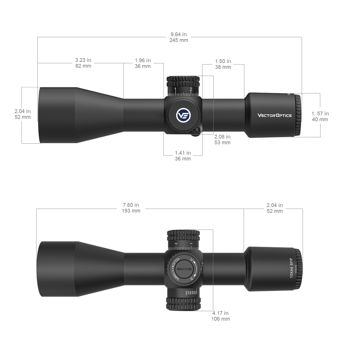 Vector Optics Veyron 10x44 SFP kompaktes Zielfernrohr