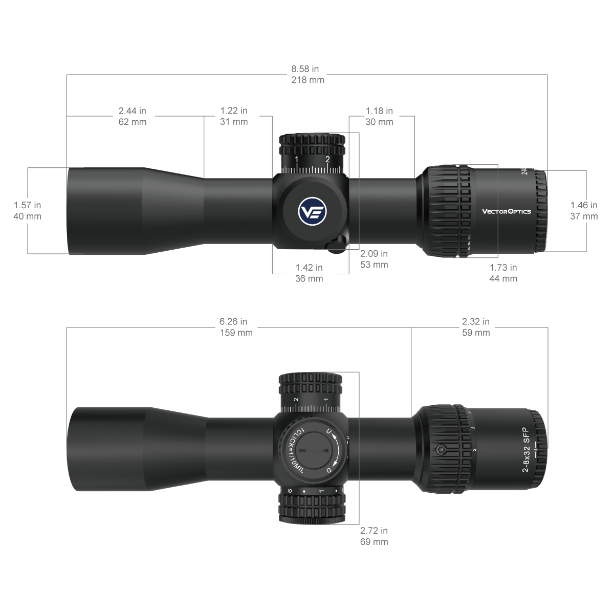 Vector Optics Veyron 2-8x32IR kompaktes Zielfernrohr