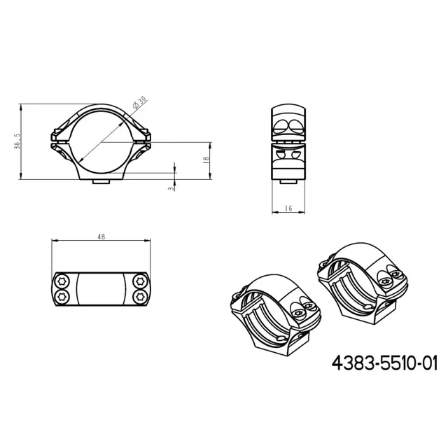 30mm scope rings | short Blaser base