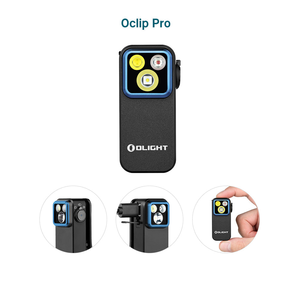 Olight Oclip Pro | multifunktionale Clip-Taschenlampe | 500 lm - Black