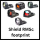 Rotpunktvisiere mit Shield RMSc Footprint