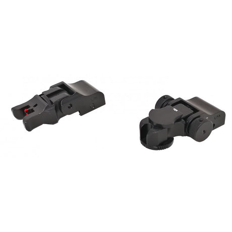 Klappbare verstellbare Visierung für Picatinny-Basis [AR-15 M4 & other] | mit Faseroptik