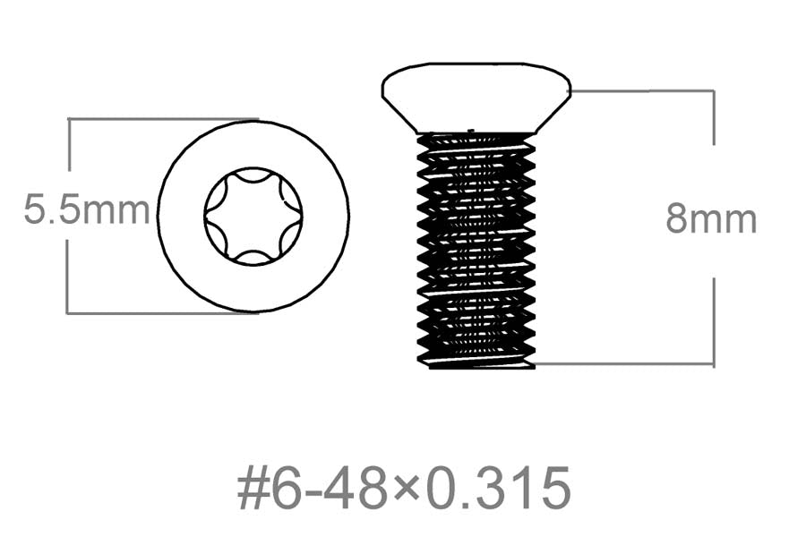 Satz von Schrauben 3 Stk | 6-48x0.315" [T10] 