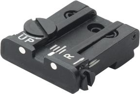 Verstellbare Kimme für Glock [G17 G19 G26 & other] | weiße Punkte