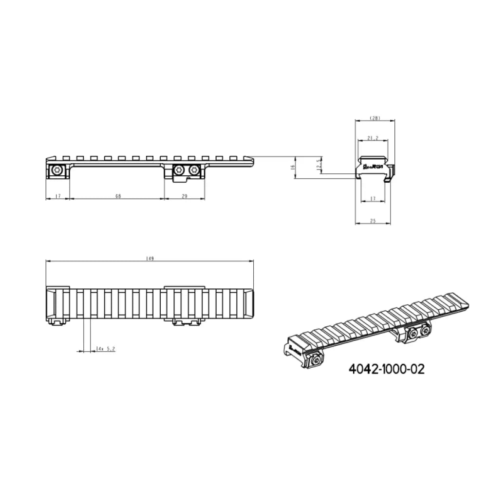 CZ 550 & CZ 557 Picatinny-Schiene | Kurz